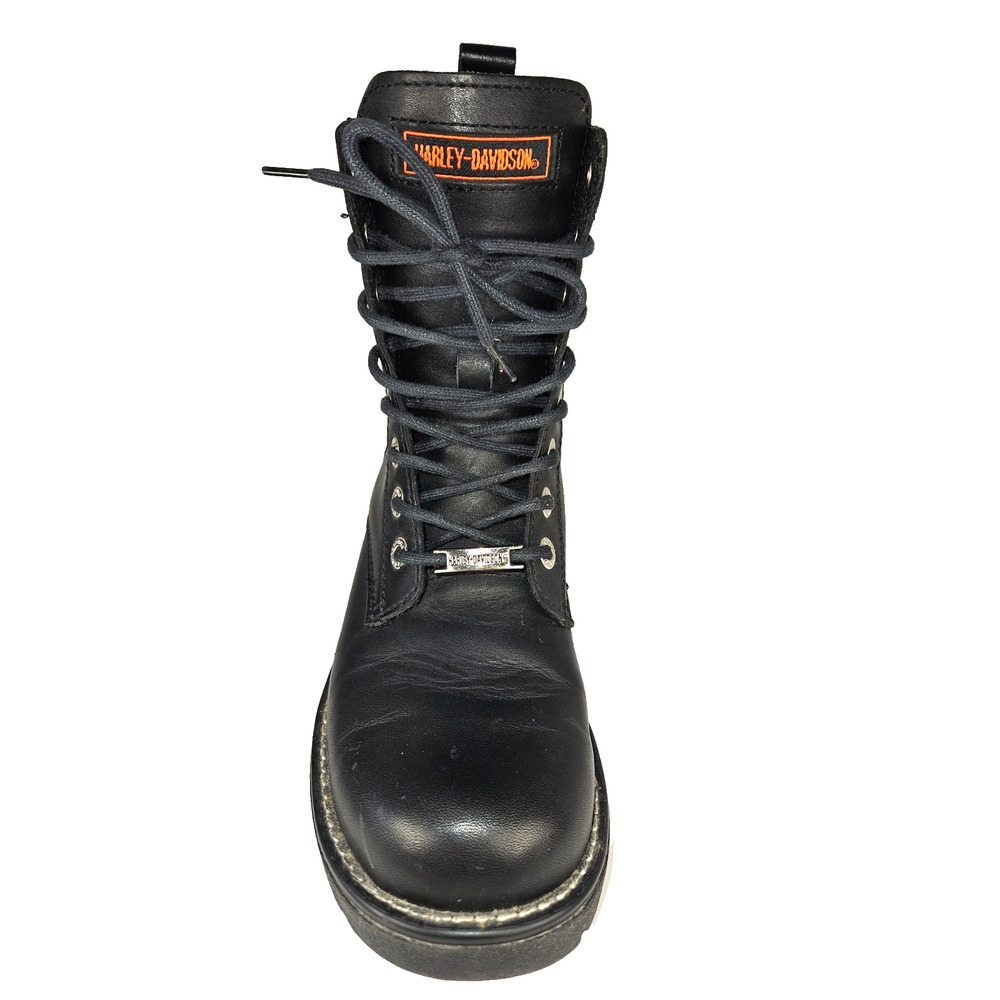Harley-Davidson Liberator FG 6 Tie Leather Boots Women's 8.5 Black Y2K Vintage - Picture 4 of 13
